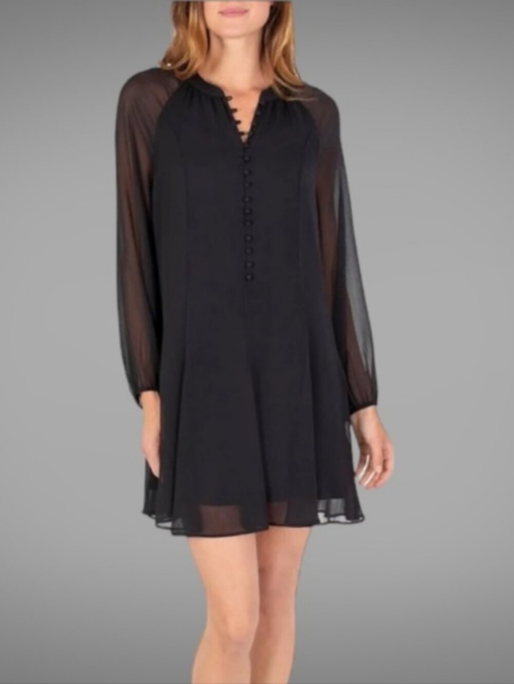 Joie Black Balloon Sleeve Dress